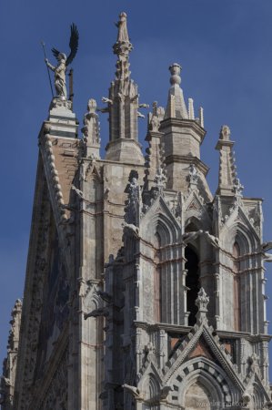 Central gable and right tower of the Duomo, Siena Central gable and right tower of the Duomo, Siena