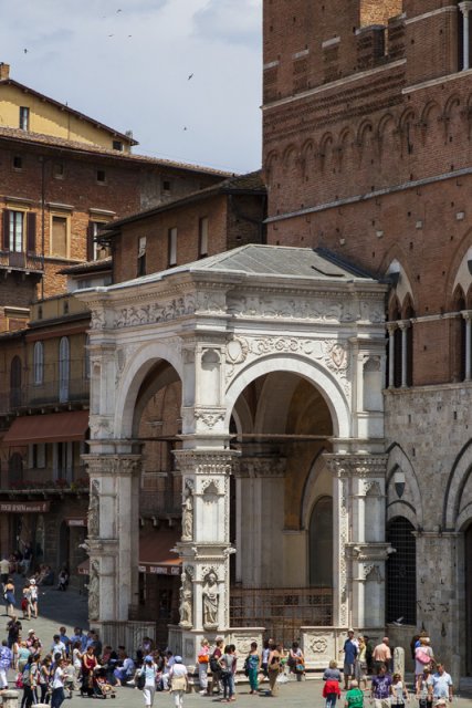 The marble loggia of the Torre del Mangia, Siena The marble loggia of the Torre del Mangia, Siena