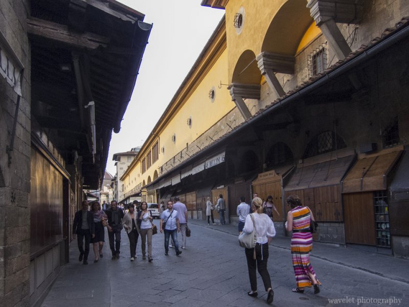 Shops at Ponte Vecchio were closed in late afternoon, Florence Shops at Ponte Vecchio were closed in late afternoon, Florence