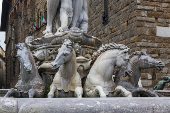 Sea horses of Fontana di Nettuno, Piazza della Signoria, Florence Sea horses of Fontana di Nettuno, Piazza della Signoria, Florence