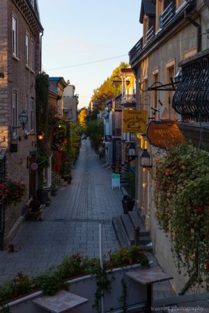 Petit Champlain in the early morning, Quebec City Petit Champlain in the early morning, Quebec City