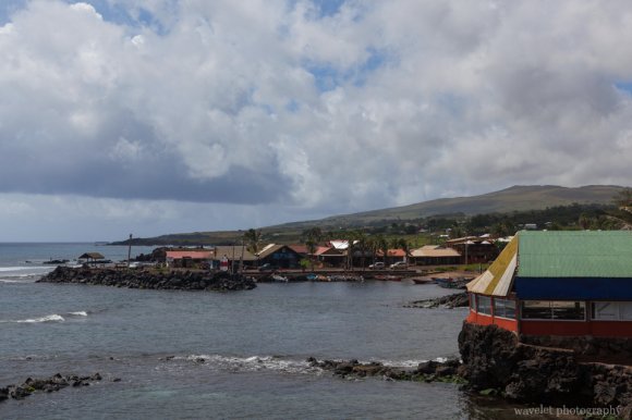 The north port of Hanga Roa, Easter Island The north port of Hanga Roa, Easter Island