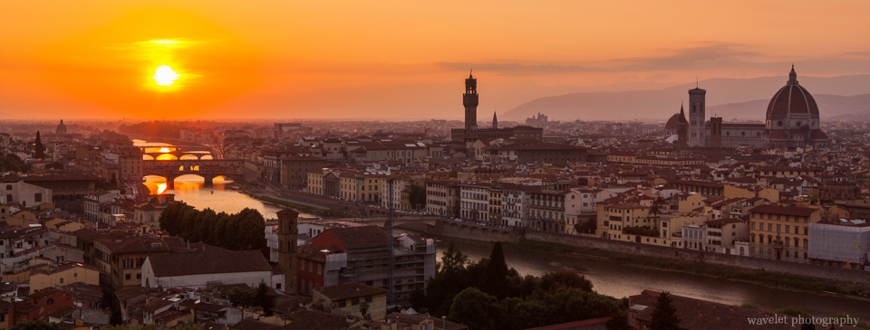 City’s panoramic view from Piazzale Michelangelo, Florence